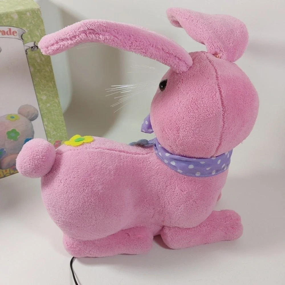 VTG Animatronic Fiber Optic Easter Parade Bunny Pink Flowers‎ TESTED/Works 11